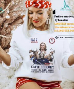 Official Katie Ledecky The Goat Paris 2024 Olympics New Record T Shirt