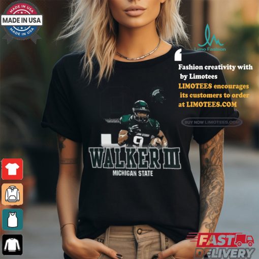 Official Kenneth Walker III Michigan State Spartans Grey Player shirt
