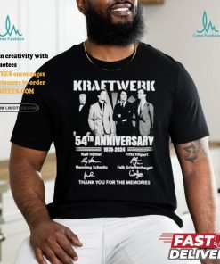 Official Kraftwerk 54th Anniversary 1970 2024 Thank You For The Memories Signature T Shirt