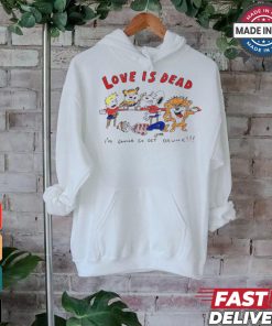Official Love Is Dead I’m Gonna Go Get Drunk Cartoon Painting t shirt