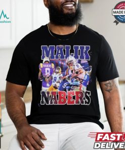 Official Malik Nabers New York Giants Vintage Style T Shirt