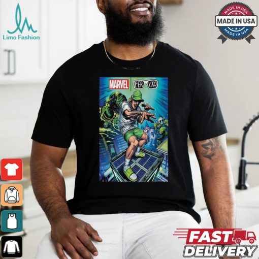 Official Marvel x Feid Ferxxo Green Poster shirt