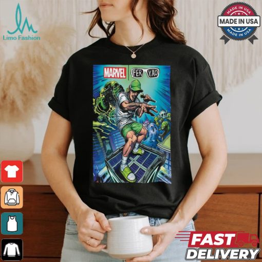 Official Marvel x Feid Ferxxo Green Poster shirt