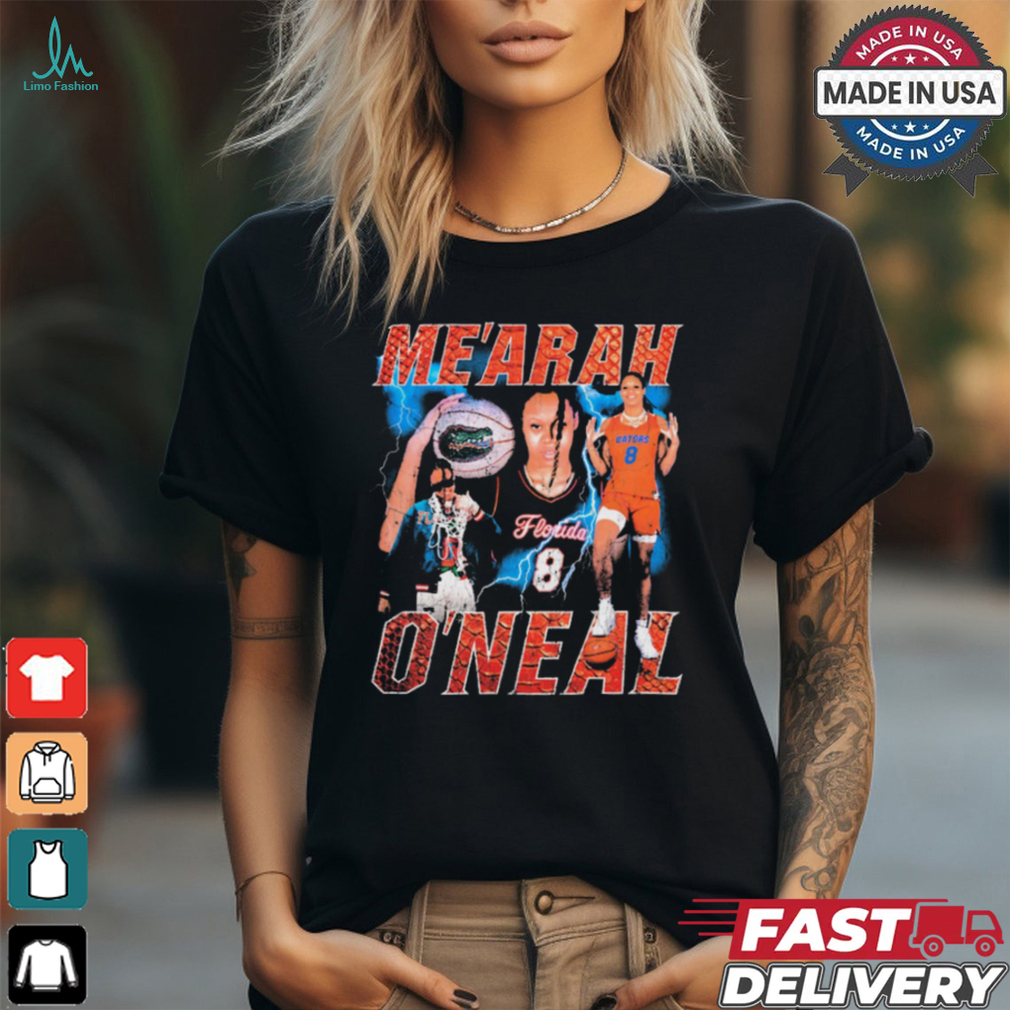 Official Me’Arah O’neal #8 Florida Gators Vintage NIL Graphic t shirt Official Me’Arah O’neal #8 Florida Gators Vintage NIL Graphic t shirt