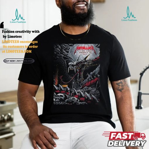 Official Metallica M72 Minneapolis M72 North American Tour 2024 In Minnesota US Full Show Combine Poster For Night 1 And 2 At US Bank Stadium On August 16 And 18 2024 T Shirt