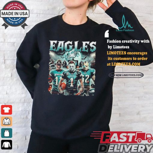Official Michael Myers 1 Jason Voorhees 62 Freddy Krueger 11 Eagles Philadelphia Halloween Shirt