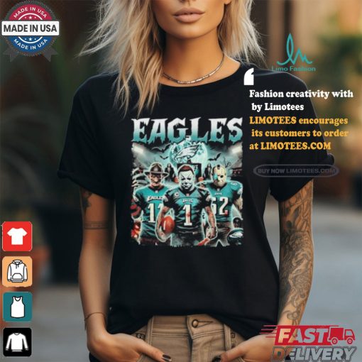 Official Michael Myers 1 Jason Voorhees 62 Freddy Krueger 11 Eagles Philadelphia Halloween Shirt