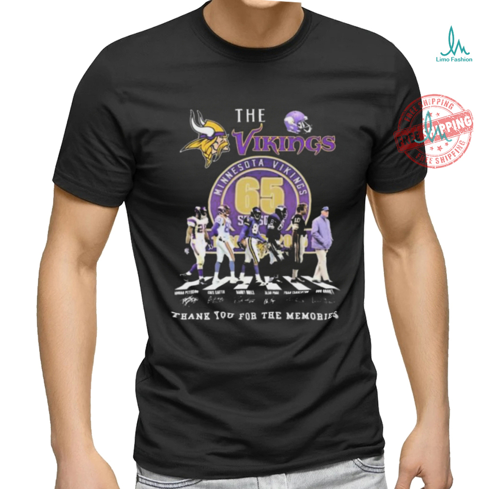 Official Minnesota Vikings Thank You For 65 Years Of Memories Signatures shirt Official Minnesota Vikings Thank You For 65 Years Of Memories Signatures shirt