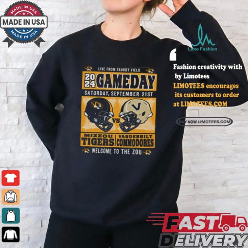 Official Mizzou Tigers Vs Vanderbilt Commodores 2024 Game Day Gold Shirt