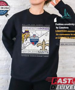 Official NFL London Game 2024 New Orleans Saints vs Minnesota Vikings Grafik T Shirt