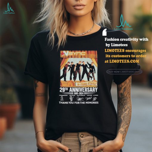 Official NSYNC No Strings Attached 29th Anniversary 1995 2024 Thank You For The Memories Signatures Shirt