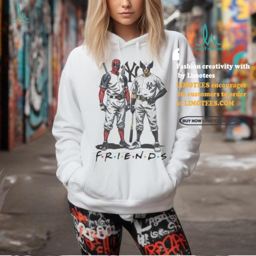 Official New York Yankees Friends Deadpool and Wolverine shirt
