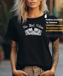 Official No bad vibes streetwear minimal art American flag vintage T shirt