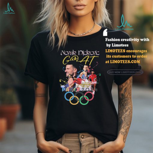 Official Novak Djokovic GOAT Tennis Gold Medal Olympics Paris 2024 signature t shirt
