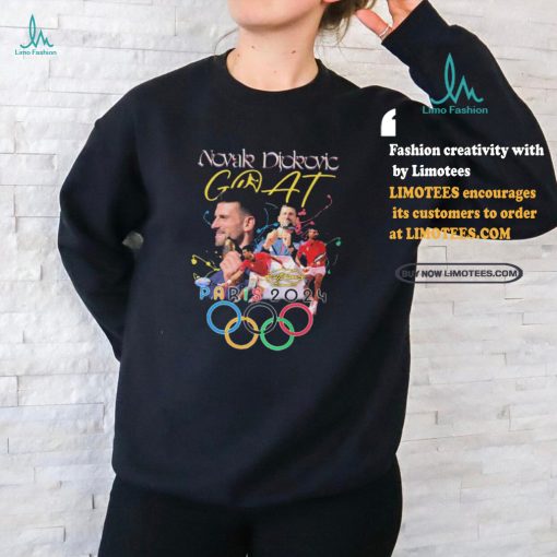 Official Novak Djokovic GOAT Tennis Gold Medal Olympics Paris 2024 signature t shirt
