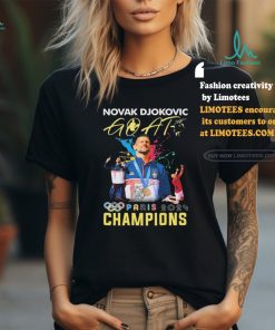 Official Novak Djokovic Goat Olympic Paris 2024 Champions Gold Medal signature t shirt