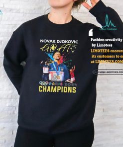 Official Novak Djokovic Goat Olympic Paris 2024 Champions Gold Medal signature t shirt