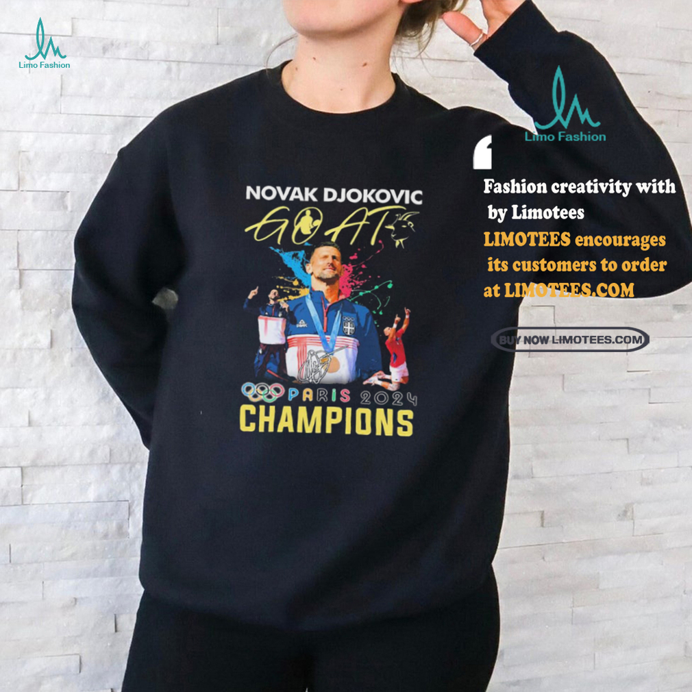 Official Novak Djokovic Goat Olympic Paris 2024 Champions Gold Medal signature t shirt Official Novak Djokovic Goat Olympic Paris 2024 Champions Gold Medal signature t shirt