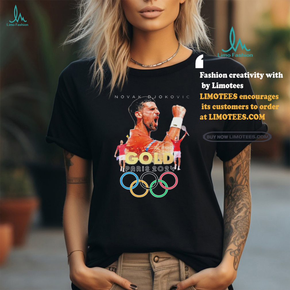 Official Novak Djokovic Gold Medal Tennis Olympics Paris 2024 signature t shirt Official Novak Djokovic Gold Medal Tennis Olympics Paris 2024 signature t shirt