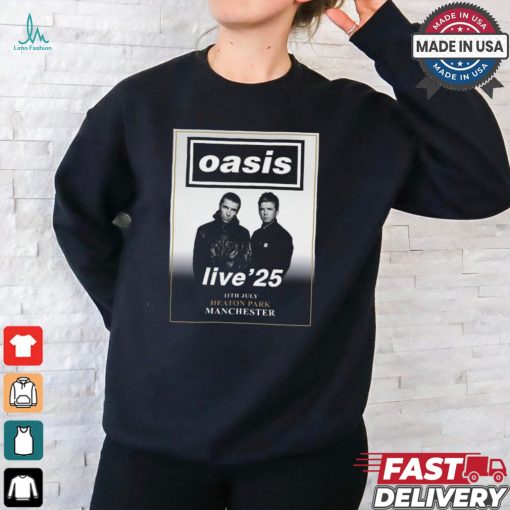 Official OASIS Live ’25 11th July Heaton Park Manchester poster t shirt