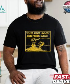 Official Oakland Athletics Peanuts You’Re Right Snoopy John Fisher Sucks Shirt