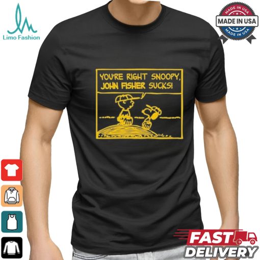 Official Oakland Athletics Peanuts You’Re Right Snoopy John Fisher Sucks Shirt