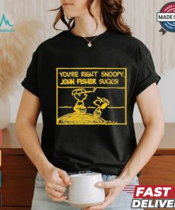 Official Oakland Athletics Peanuts You’Re Right Snoopy John Fisher Sucks Shirt