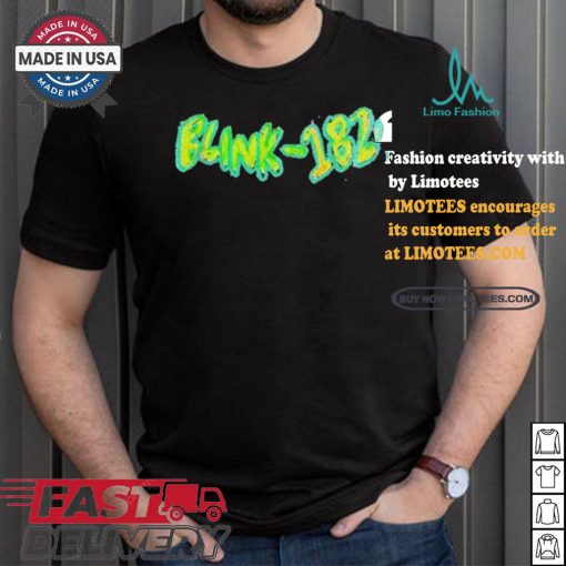 Official Official Blink 182 One More Time Smiley Sketch Tour Text Shirt