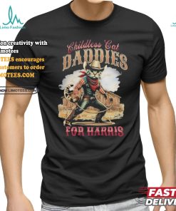 Official Official Cowboy Childless Cat Daddies For Harris Walz Shirt