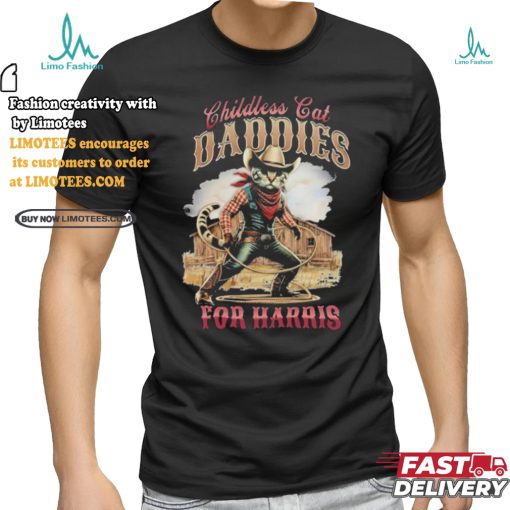 Official Official Cowboy Childless Cat Daddies For Harris Walz Shirt