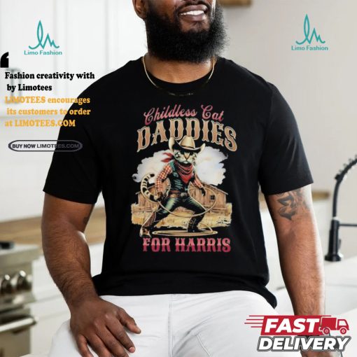 Official Official Cowboy Childless Cat Daddies For Harris Walz Shirt