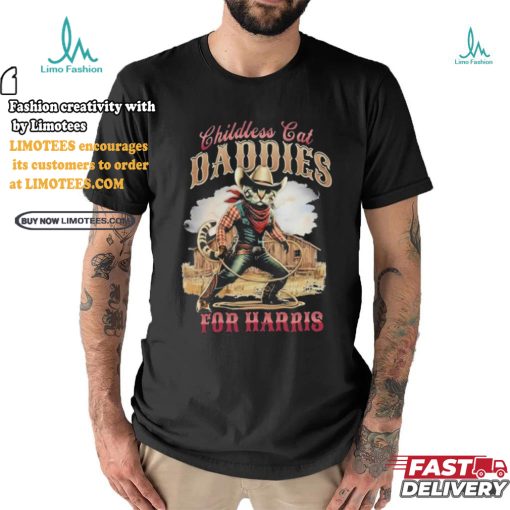 Official Official Cowboy Childless Cat Daddies For Harris Walz Shirt
