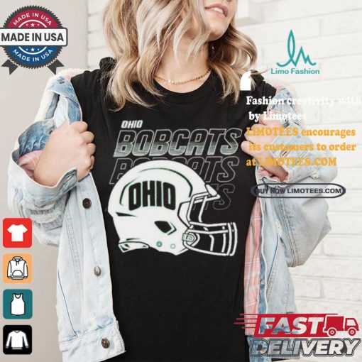 Official Ohio university Football helmet fade T shirt