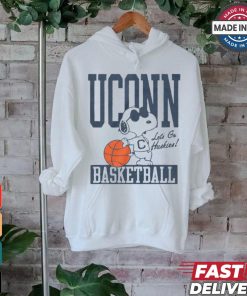 Official Peanuts x UConn Snoopy Basketball Let’s Go Huskies t shirt