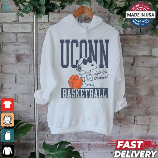 Official Peanuts x UConn Snoopy Basketball Let’s Go Huskies t shirt