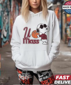 Official Peanuts x UMass Snoopy Basketball t shirt