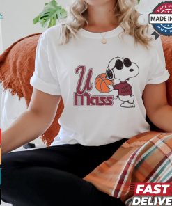 Official Peanuts x UMass Snoopy Basketball t shirt