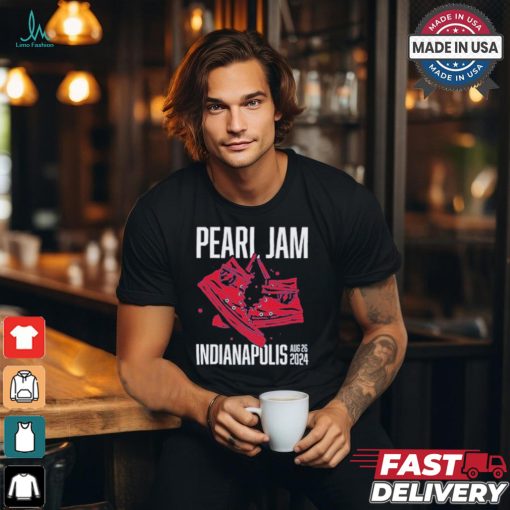 Official Pearl Jam Indianapolis Indiana Event Tee At Ruoff Music Center On August 26th 2024 Sneaker Artwork Two Sides Unisex T Shirt