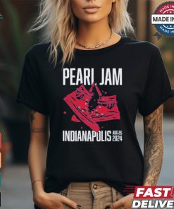 Official Pearl Jam Indianapolis Indiana Event Tee At Ruoff Music Center On August 26th 2024 Sneaker Artwork Two Sides Unisex T Shirt