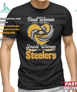Official Pittsburgh Steelers Real Women Love Football Smart Women Love Steelers Diamond Heart 2024 Shirt