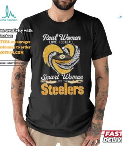 Official Pittsburgh Steelers Real Women Love Football Smart Women Love Steelers Diamond Heart 2024 Shirt