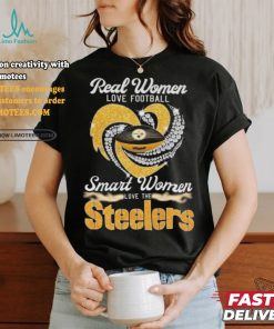 Official Pittsburgh Steelers Real Women Love Football Smart Women Love Steelers Diamond Heart 2024 Shirt