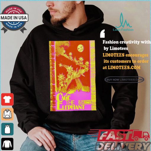 Official Poster Cage The Elephant Aug 19 2024 Hartford HealthCare Amphitheater in Bridgeport CT t shirt
