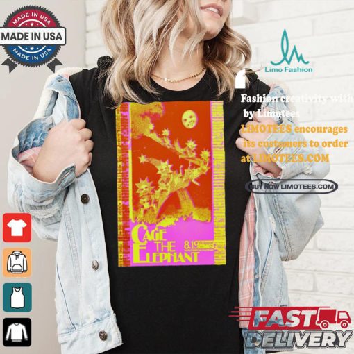 Official Poster Cage The Elephant Aug 19 2024 Hartford HealthCare Amphitheater in Bridgeport CT t shirt