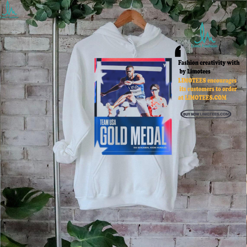 Official Rai Benjamin Team USA Gold Medal 400m Hurdles Paris Olympic 2024 Poster t shirt Official Rai Benjamin Team USA Gold Medal 400m Hurdles Paris Olympic 2024 Poster t shirt