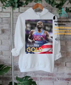 Official Rai Benjamin Team USA Gold Medal Men’s 400m Hurdles Paris Olympic 2024 Poster t shirt