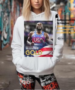 Official Rai Benjamin Team USA Gold Medal Men’s 400m Hurdles Paris Olympic 2024 Poster t shirt