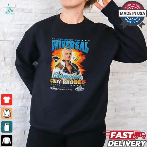 Official Ripple Junction Black Cody Rhodes Undisputed WWE Universal Champion Signature Graphic t shirt
