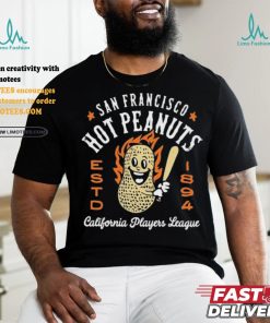 Official San francisco hot Peanuts California vintage defunct baseball teams T shirt