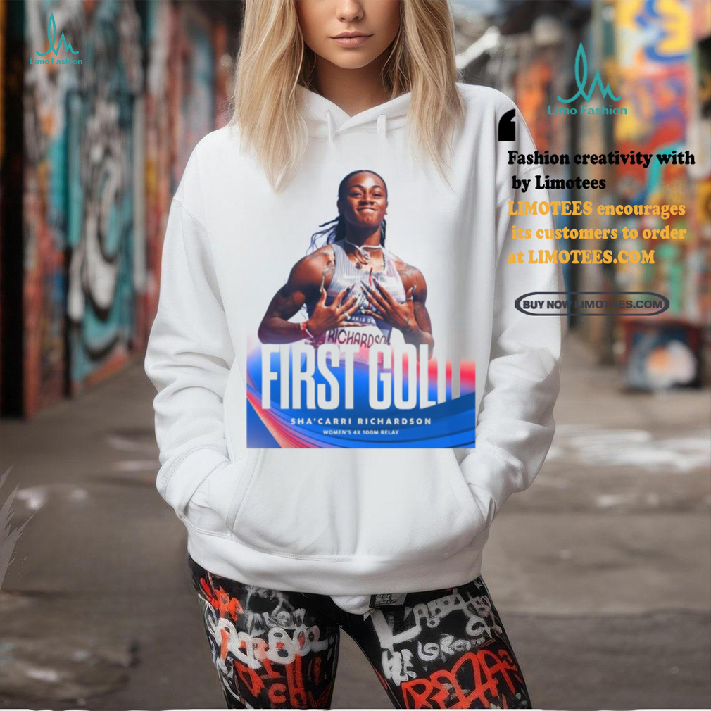 Official Sha’Carri Richardson Team USA Women’s 4x100M Relay First Gold Medal Paris Olympic 2024 Poster t shirt Official Sha’Carri Richardson Team USA Women’s 4x100M Relay First Gold Medal Paris Olympic 2024 Poster t shirt